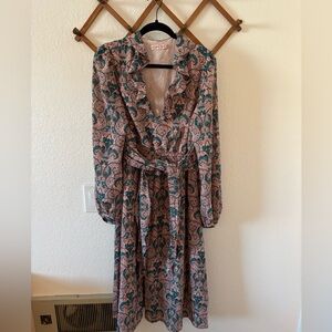 Traffic People Paisley Long Sleeve Dress